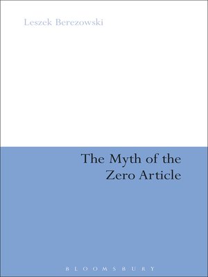 cover image of The Myth of the Zero Article